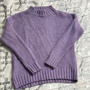 Classic Lavender Knit Mock Neck Sweater - Women